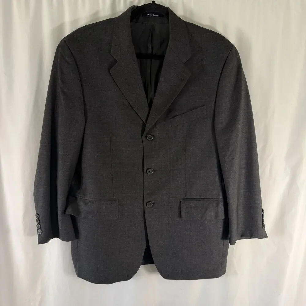 Ralph Lauren Blazer Men's 38S Dark Grey Wool Cashmere Blend 3 Button Front